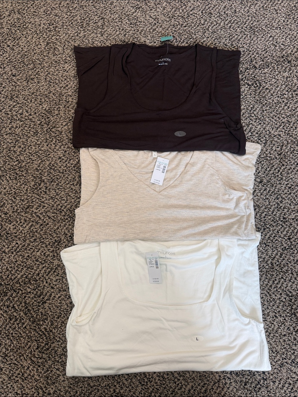 Classic double lined Tank Tops - Brown, Oatmeal, White - Picture 3 of 5